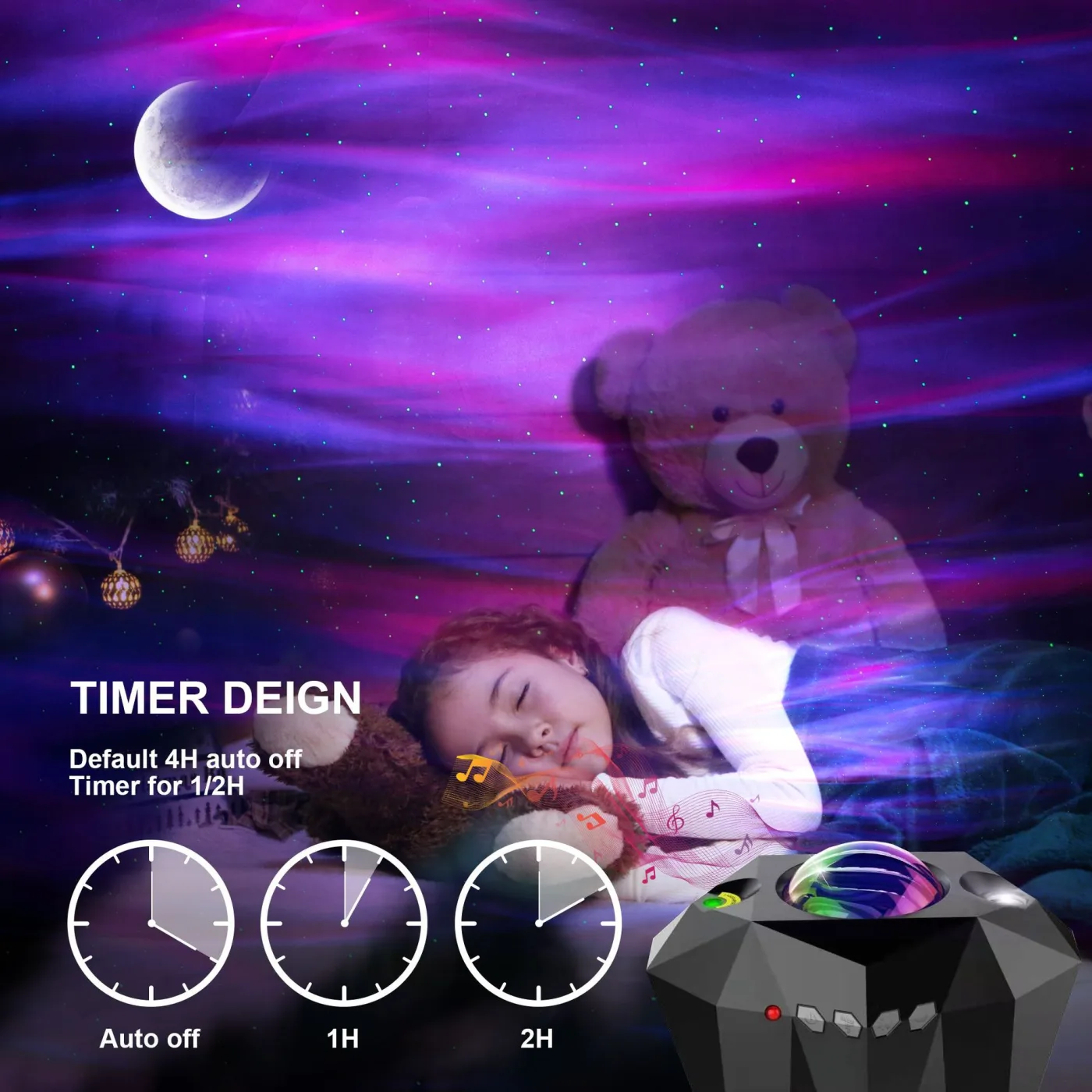 Usb Water Pattern Bluetooth Music Ocean Star Projector Lamp, photo 2