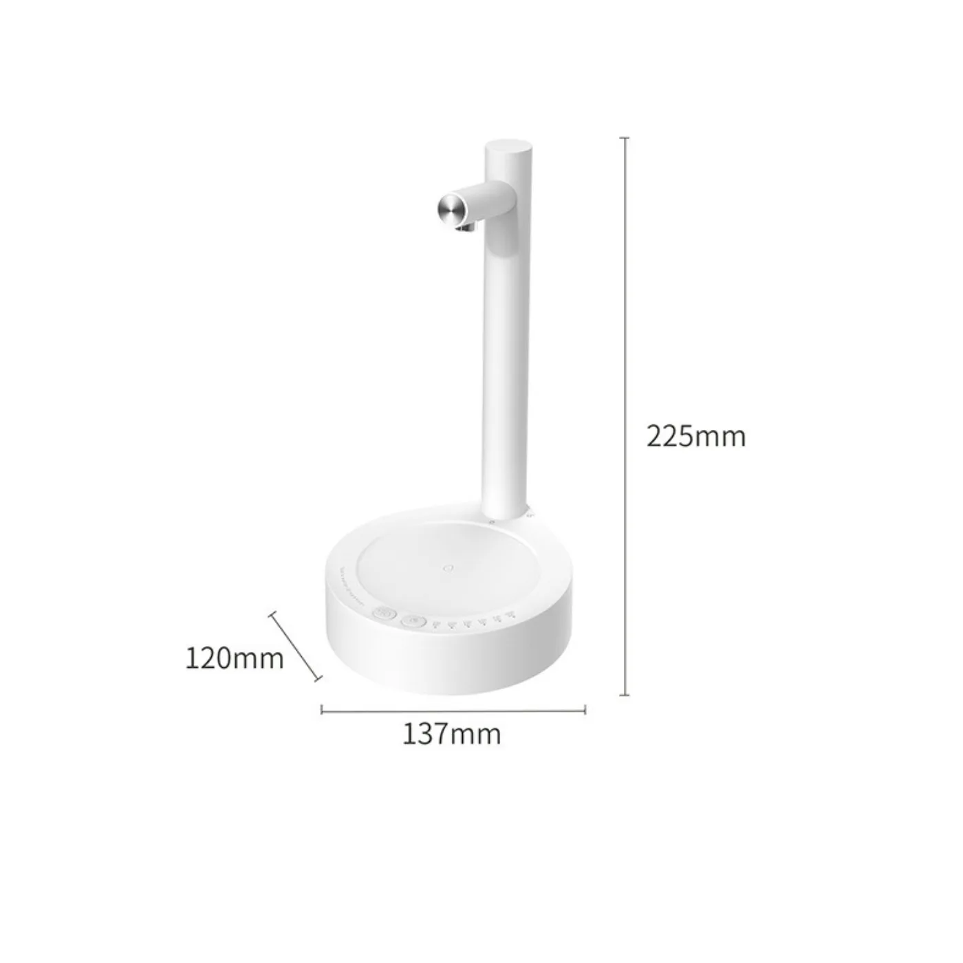Size drawing of the pump: 225 mm tall, 137 mm wide, 120 mm deep
